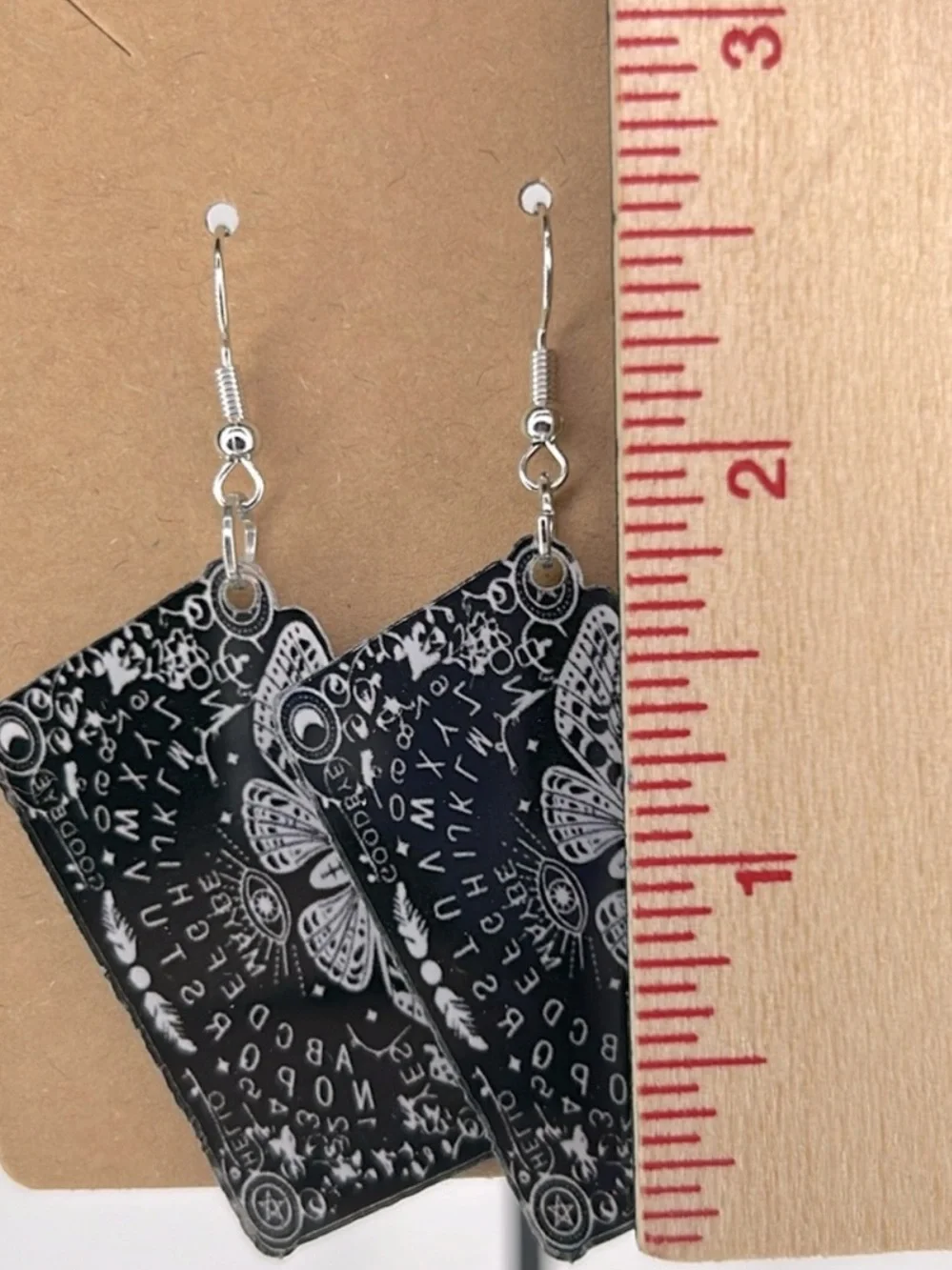 Ouija Board 2D Acrylic Earrings With Butterfly’s Fashion Jewelry